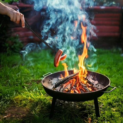 Conjunto de fuego de 58 cm de diámetro y atizador-soporte para caldero o tapa de olla de hierro fundido - 10