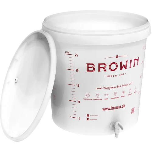 Contenedor de fermentación blanco 30L impresión DE grifo 2 tubos - 3