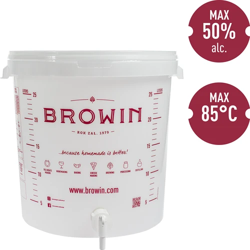 Contenedor de fermentación blanco 30L impresión GB grifo 2 tubos - 10