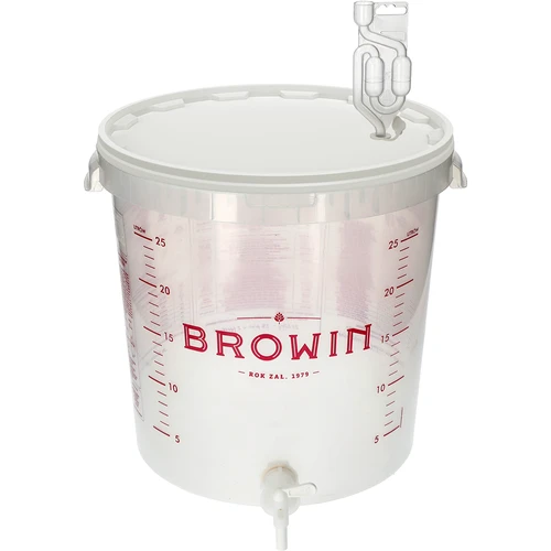 Contenedor de fermentación transp 30L impresión, grifo, 3 tubos