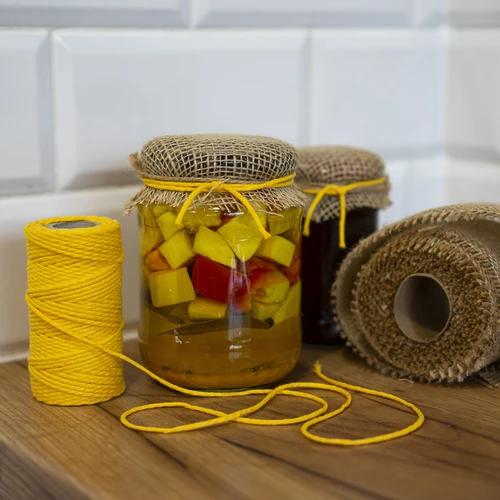 Cordón de algodón amarillo 2 mm/55 m/100 g - 14