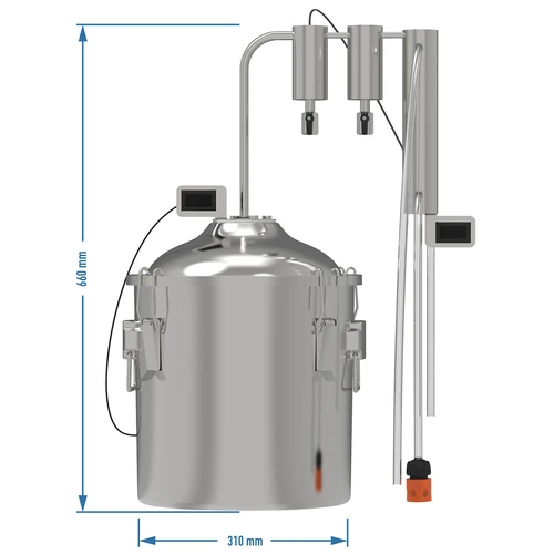 Destilador hawkSTILL 1.0 CONVEX 18 L - 2 decantadores - 9