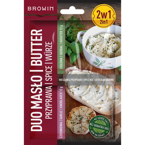 Duo Mantequilla - especia de ajo y hierbas 2 en 1, 2 x 12g