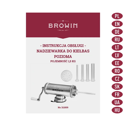 Embutidora horizontal 1,5 kg con pistón de silicona - 9