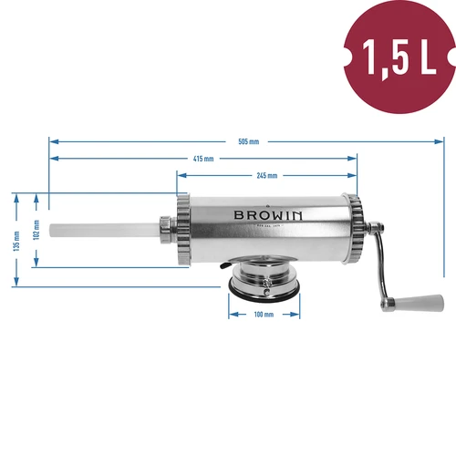Embutidora horizontal 1,5 kg con pistón de silicona - 10