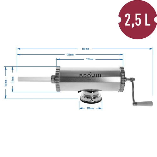 Embutidora horizontal de 2,5 kg con pistón de silicona - 10
