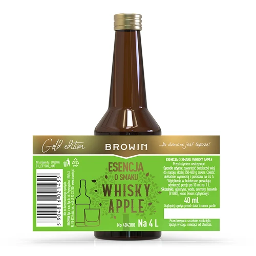 Esencia sabor Whisky Apple - 40 ml, para 4 L - 4