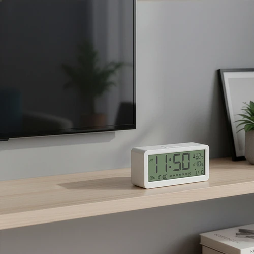 Estación meteorológica electrónica Soens - blanca, con reloj y calendario - 9