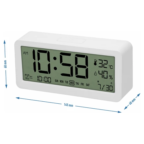 Estación meteorológica electrónica Soens - blanca, con reloj y calendario - 6