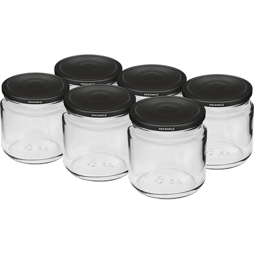 Frasco 212ml con tapa negra fi66/4 - 6uds.