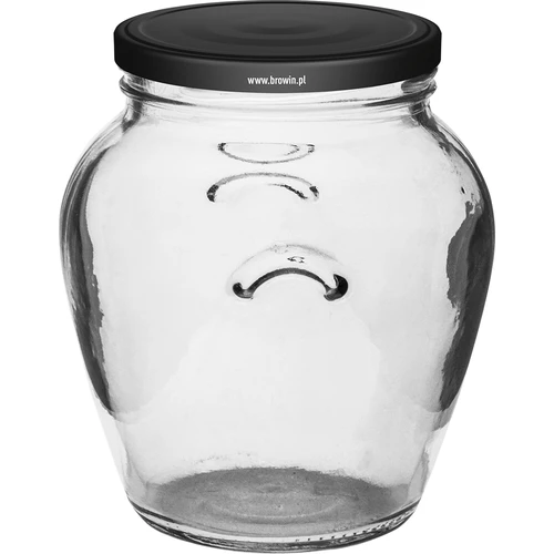 Frasco Ánfora 580ml con tapa negra fi82 6uds. - 2