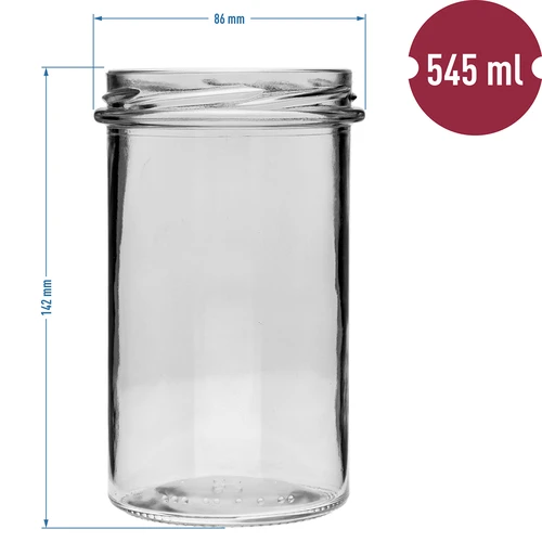 Frasco recto 545ml con tapa negra fi82 - 6 unidades - 6