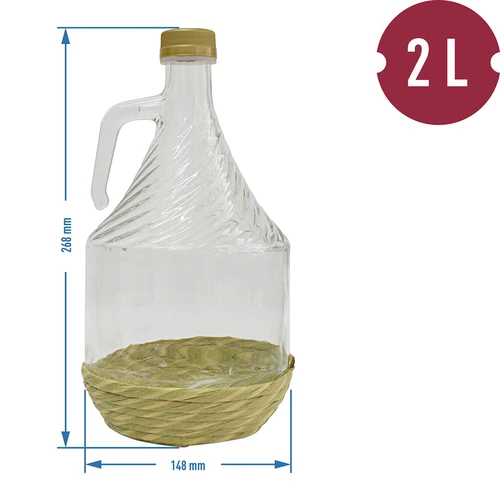 Garrafa Dama 2L con revestimiento, con tapa - 2