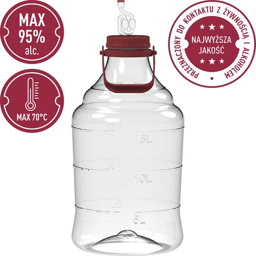 Garrafa para vino ligera, irrompible, con asa, 25L - 5