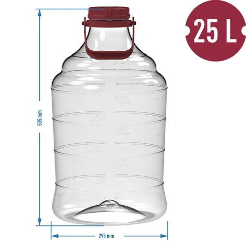Garrafa para vino ligera, irrompible, con asa, 25L - 6