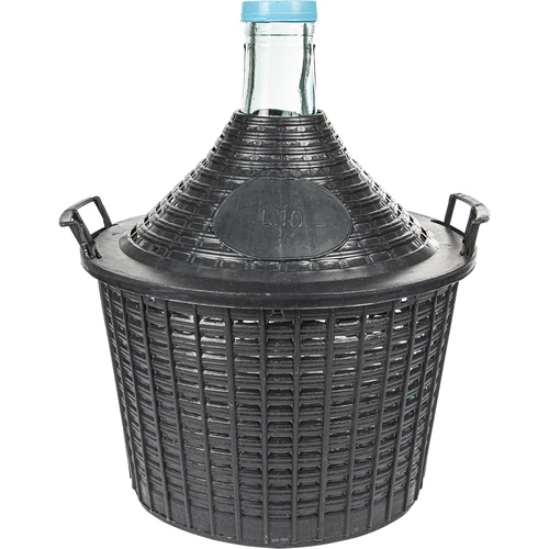 Globo para vino 10L en cesta de plástico