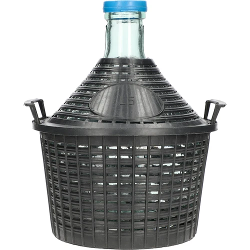 Globo para vino 5L en cesta de plástico