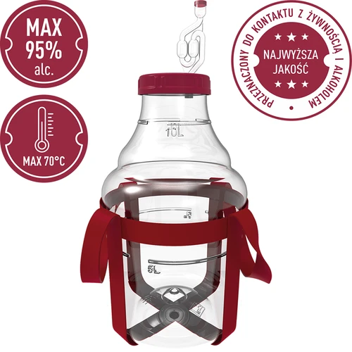 Globo para vino ligero, irrompible, con correas, 10L - 5