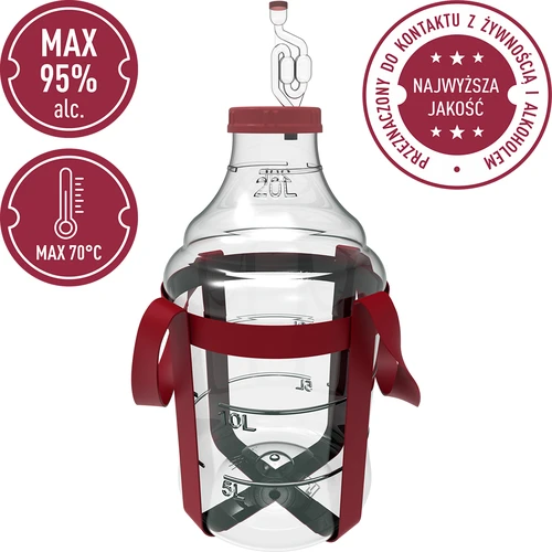 Globo para vino ligero, irrompible, con correas, 20L - 5
