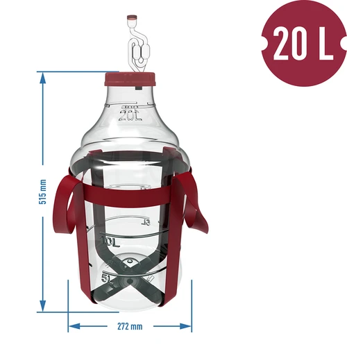 Globo para vino ligero, irrompible, con correas, 20L - 6