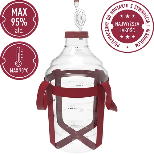 Globo para vino ligero, irrompible, con correas, 25L - 5