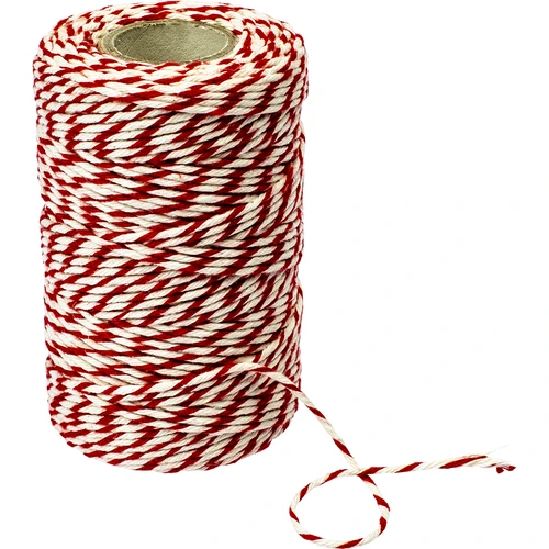 Hilos para embutidos blanco-rojo de algodón (240°C) 55 m