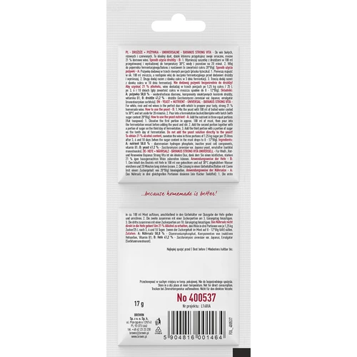 Levadura Bayanus + nutriente Universal 21% - 17g - 2