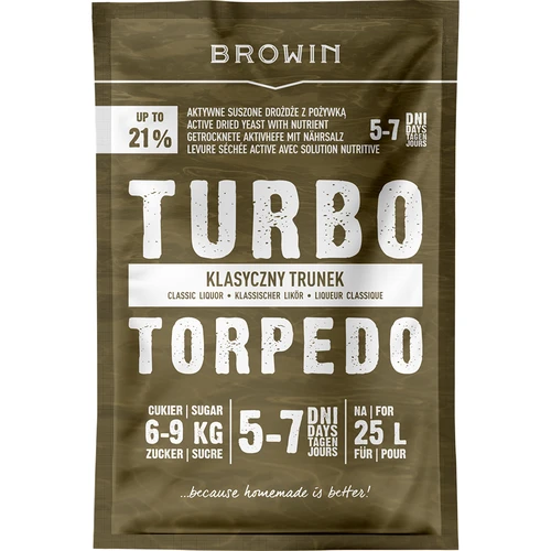 Levadura de destilería Turbo Torpedo 5-7 días 21% 100g