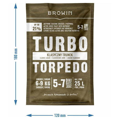 Levadura de destilería Turbo Torpedo 5-7 días 21% 100g - 6
