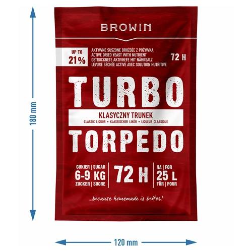 Levadura de destilería Turbo Torpedo 72h 21% - 120 g - 5