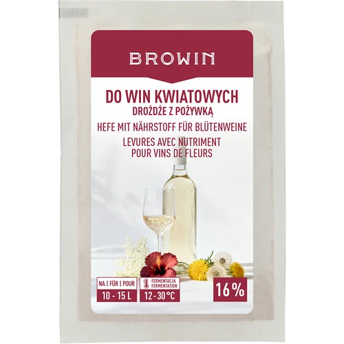 Levadura enológica con nutriente - para vinos de flores, para 10-15 L