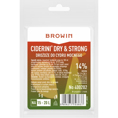 Levadura para sidra Ciderini Strong, 5 g