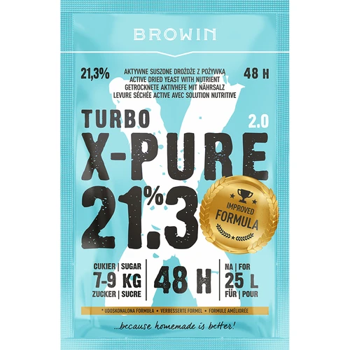 Levaduras Turbo X-Pure 21,3% 48h, 25 L