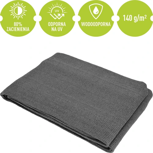 Malla de sombreado (80%, 140 g/m2) 0,9x5 m, grafito - 5