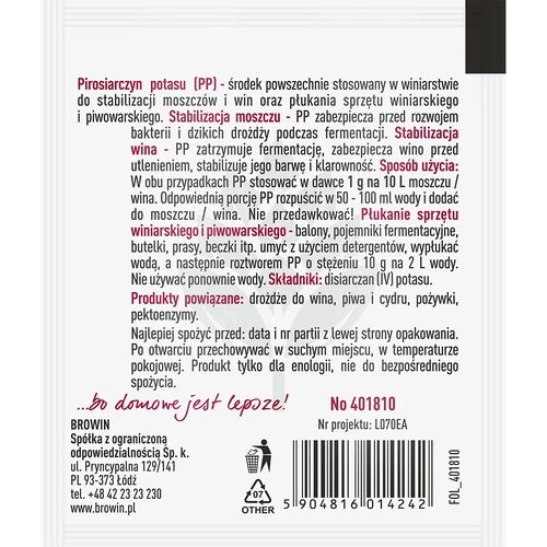 Metabisulfito de potasio 10 g - 2