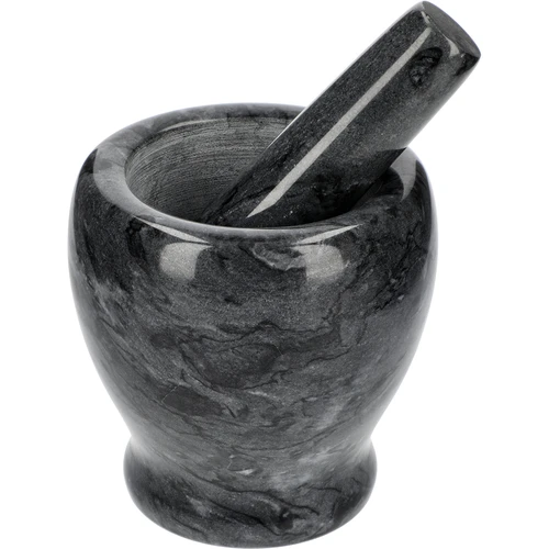 Mortero de cocina de mármol negro - 10 cm