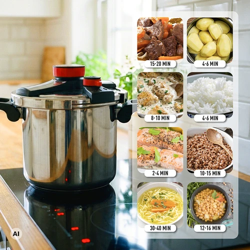 Olla a presión de acero inoxidable, 8 L - 4