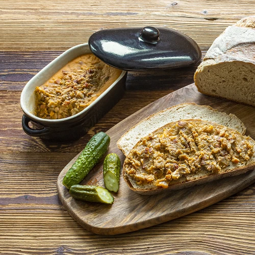 Olla de gres para manteca, alargada con tapa 0,75L - 4