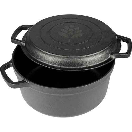 Olla de hierro fundido con sartén, 5 l - 3