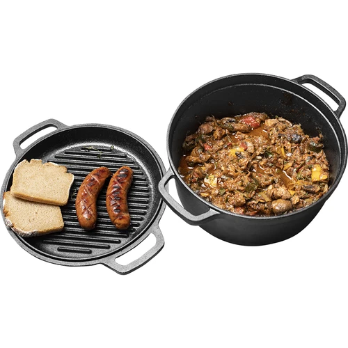 Olla de hierro fundido con sartén, 5 l - 13