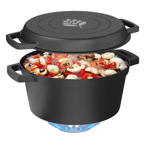 Olla de hierro fundido con sartén, 5 l - 7