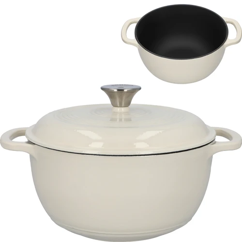 Olla de hierro fundido esmaltada - ecru, 4 L
