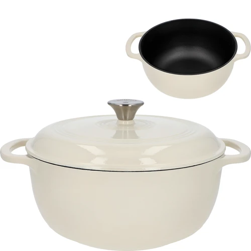 Olla de hierro fundido esmaltada - ecru, 5,8 L