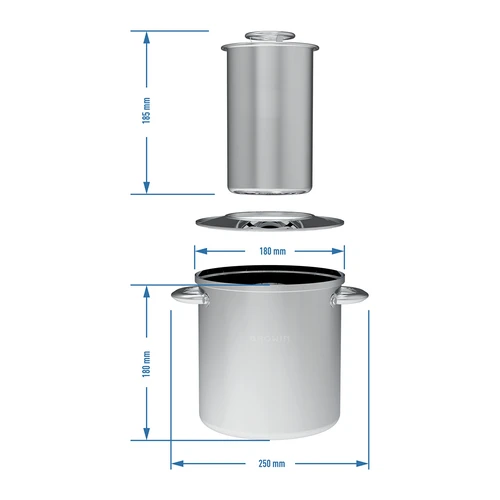 Pack con camisa de agua - prensa para fiambre 1,5 kg + olla - 15