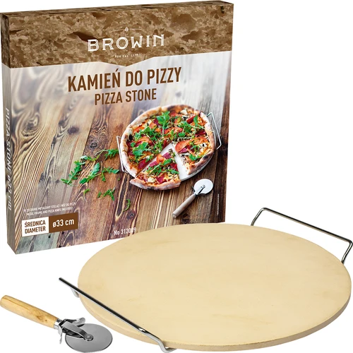 Piedra para pizza con asa y cuchillo, Ø 33 cm - 6