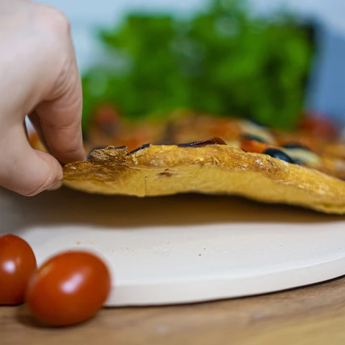 Piedra para pizza con asa y cuchillo, Ø 33 cm - 15