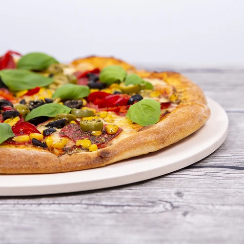 Piedra para pizza redonda, hecha de cordierita, diámetro 33 cm - 19