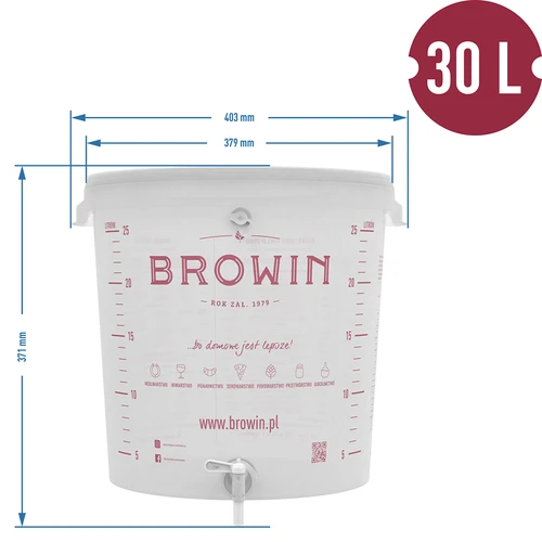 Recipiente de fermentación de 30L con tapa y grifo - 9