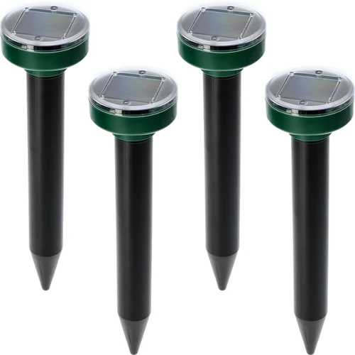 Ahuyentador solar para topos – protección del jardín eficaz, segura y respetuosa con los animales, pack de 4 unidades