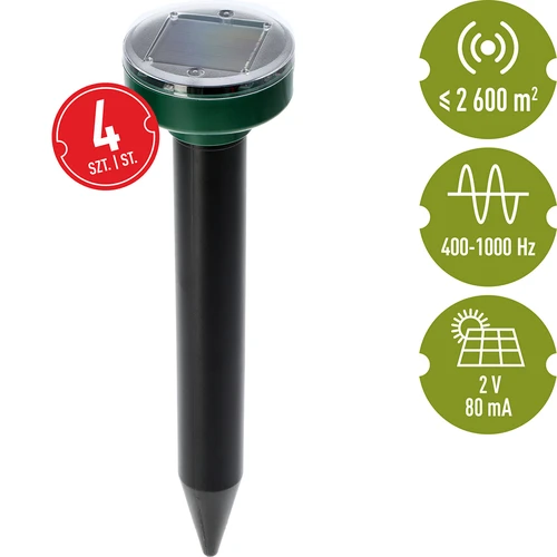 Ahuyentador solar para topos – protección del jardín eficaz, segura y respetuosa con los animales, pack de 4 unidades - 8